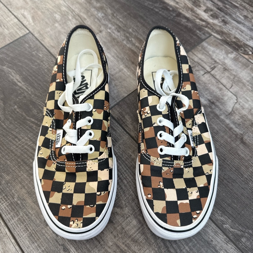 Vans Black and Brown Checkerboard Shoes